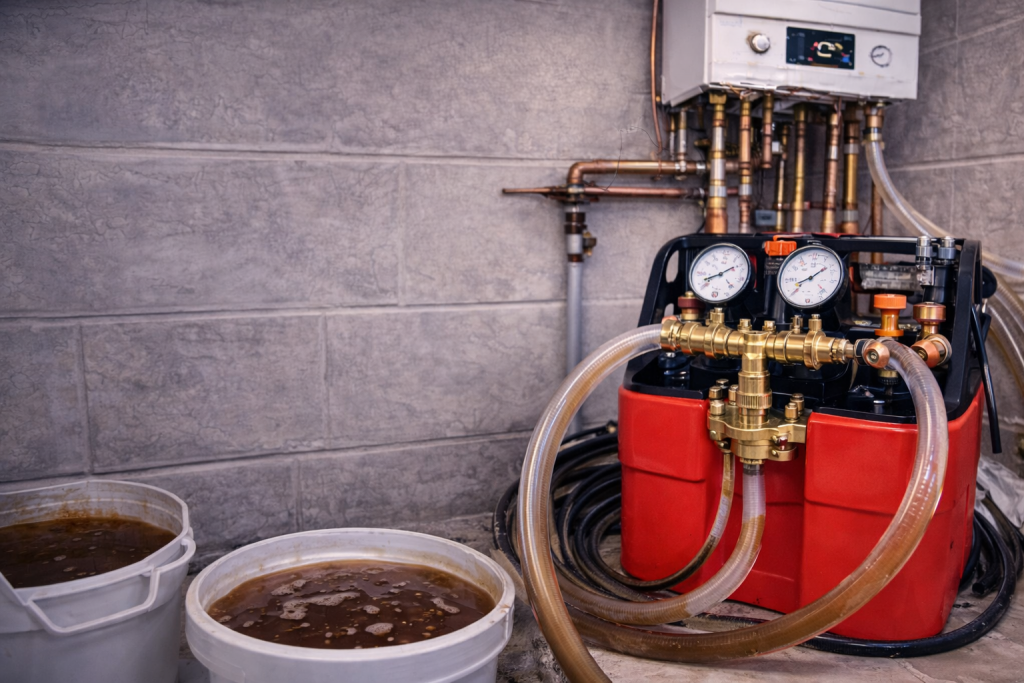 Power flushing a boiler in Berkhamsted